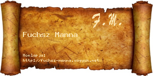 Fuchsz Manna névjegykártya
